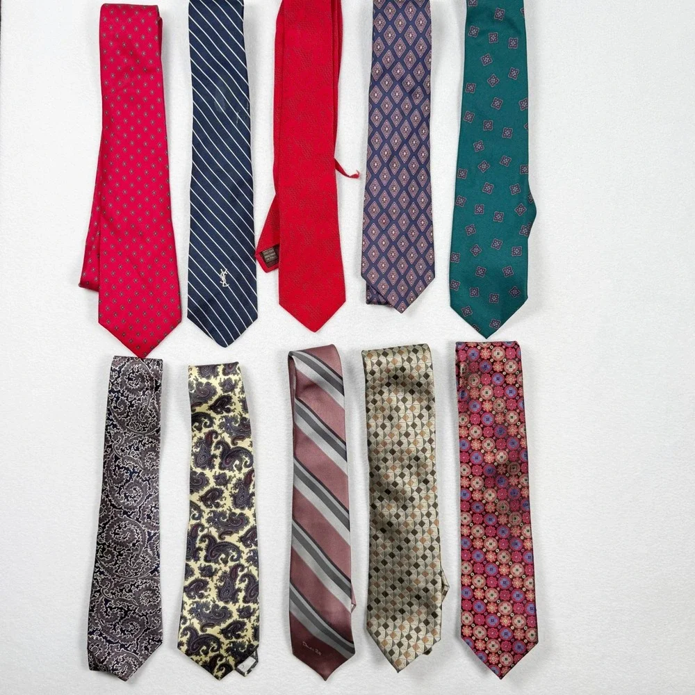 Vintage‎ Designer Ties (Lot of 10 ) - Givenchy Dior YSL Steffano Ricci Valentino